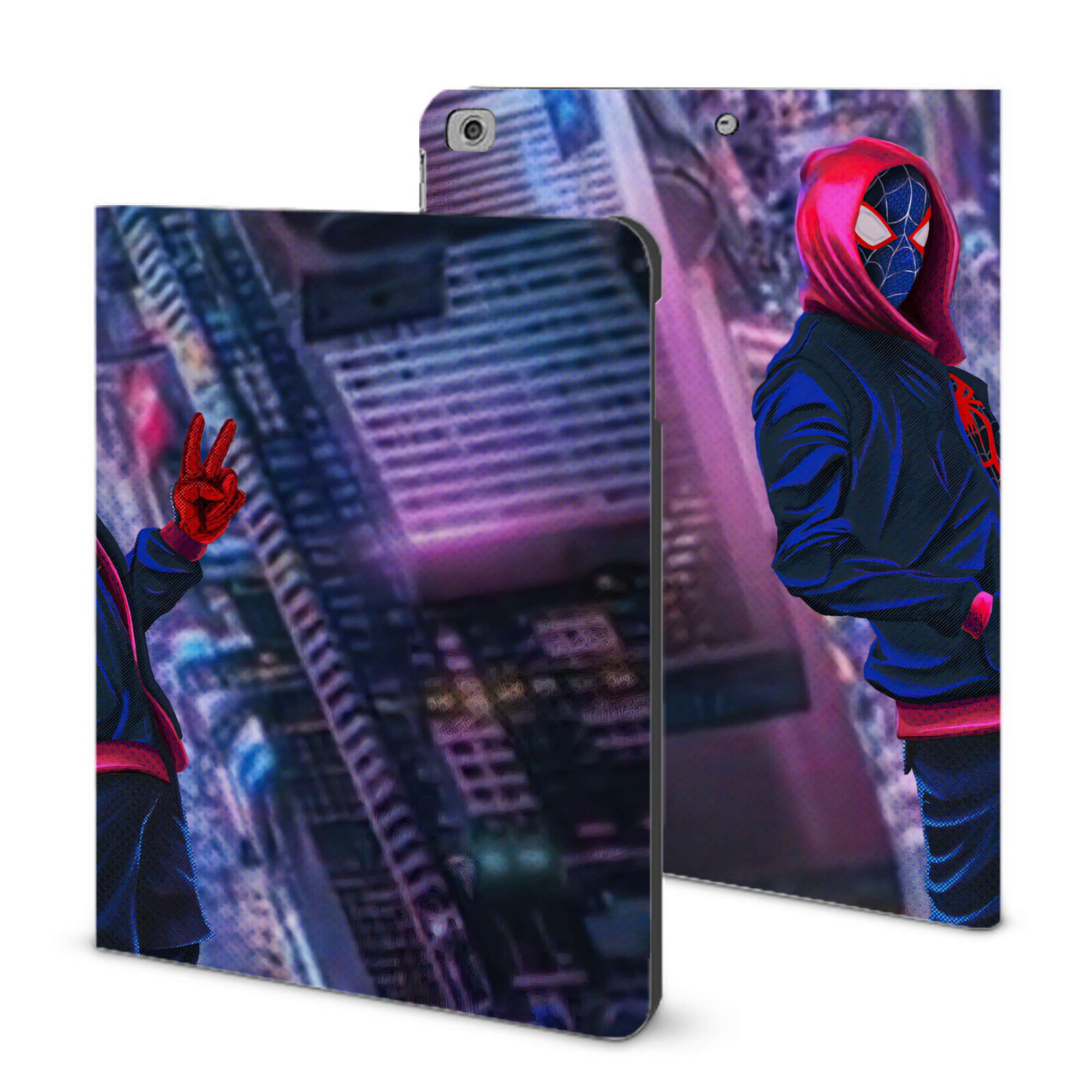 （画像用） Spider Man スパイダーマン IPad ケース ブック型 PUレザー TPU 耐衝撃 軽量 薄型 ペン収納なし 全面保護 IPad 各モデル対応